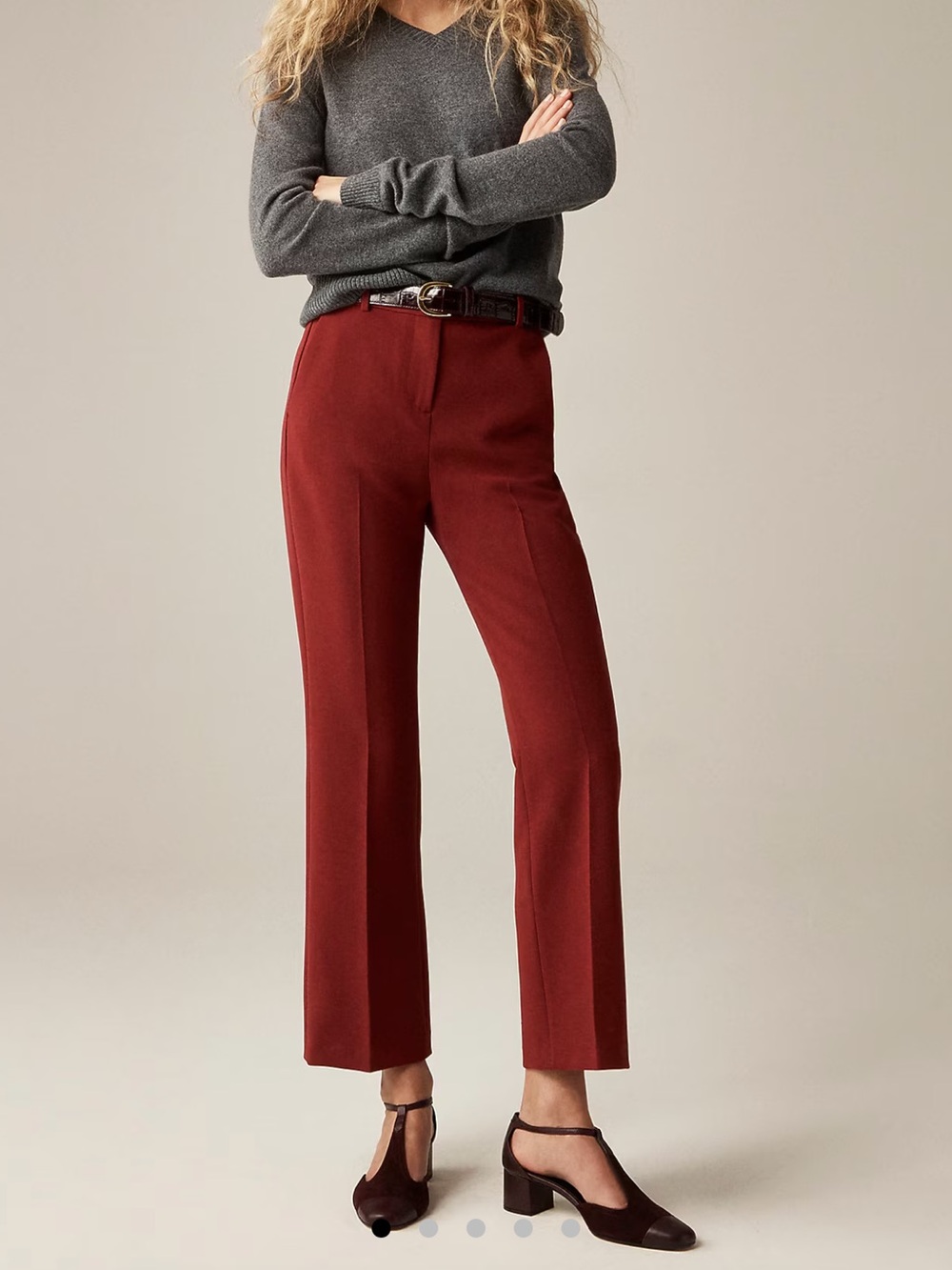 J. Crew Wine Straight-Leg Dress Pants